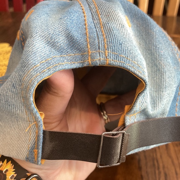 Blinged Denim Black and White Cross ball cap. - Picture 4 of 6